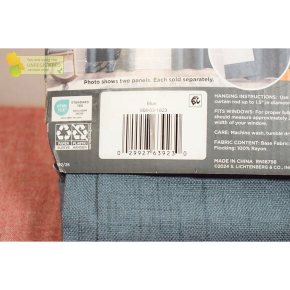 Sun Zero 40x84" Arlander Crosshatch Thermal Blackout Grommet Curtain Panel Blue* - Picture 8 of 8